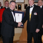 Mr. Rob Baxter receives a Commendation from Col Hutchings for his contributions to the success of the sesquicentennial.