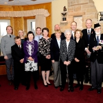 LCol James McKay, Commanding Officer; Ian Manhire; Daniel Hayward; Sheila Manhire; Kirsty Hayward; Patrick Manhire; Janice Coghill; Robert Manhire; Sheila Anne Manhire; Irene Coghill; Major Laird Coghill; Allison Jamieson; Jack Coghill Jr.; Pipe Major CWO (retd) Jack Coghill; John Jamieson; HCol Mark Hutchings